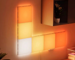 Nanole set of 6 tiles lit up in an L configuration.