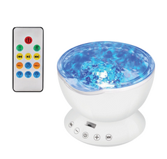 Close up of remote control and Ocean Wave Projector.