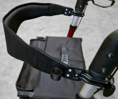 Close up of 10” X-FOLD rollator walker backrest