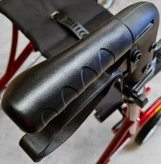 Close up of 10” X-FOLD rollator walker handle