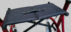Close up of 10” X-FOLD rollator walker padded seat