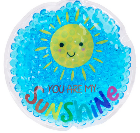 Pouchies for Ouchies cool patch in blue gel with sunshine face 