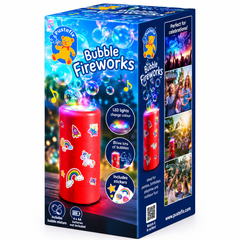 Image of bubble fireworks cylinder machine in packaging.
