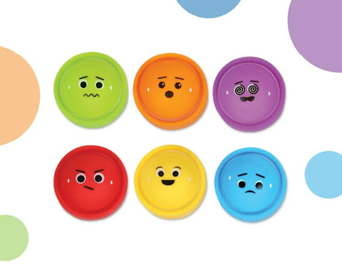 Learning Resources Rainbow Emotions Fidget Poppers with six emotion faces for emotional learning and sensory regulation