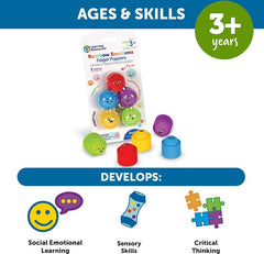 Learning Resources Rainbow Emotions Fidget Poppers packaging showing social emotional learning and fine motor skills