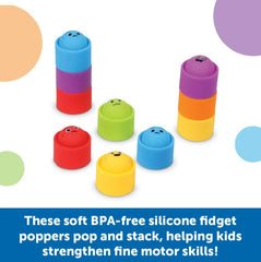 Stacked Rainbow Emotions Fidget Poppers for fine motor skills and sensory regulation support