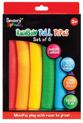 Rainbow pull pipes in packaging