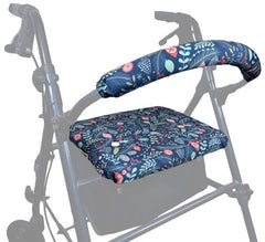 Rollator seat and bar covers with leaves pattern