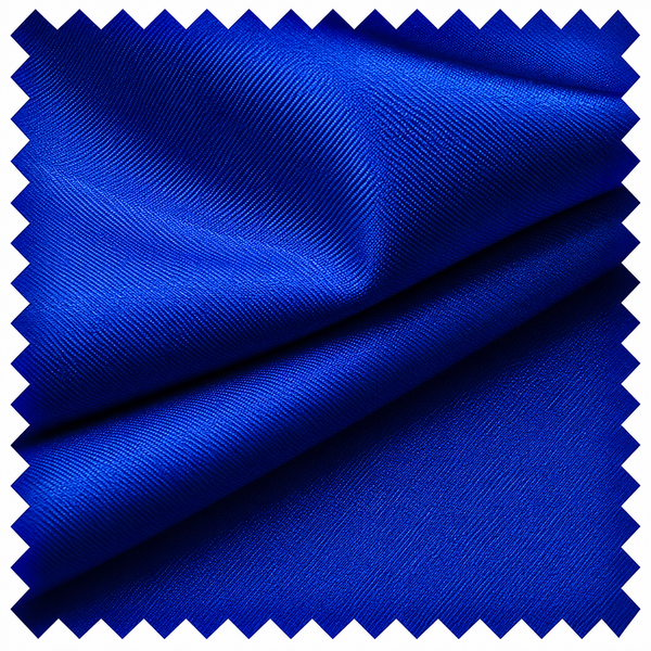 A square swatch of Royal Blue fabric with a zigzag-cut border