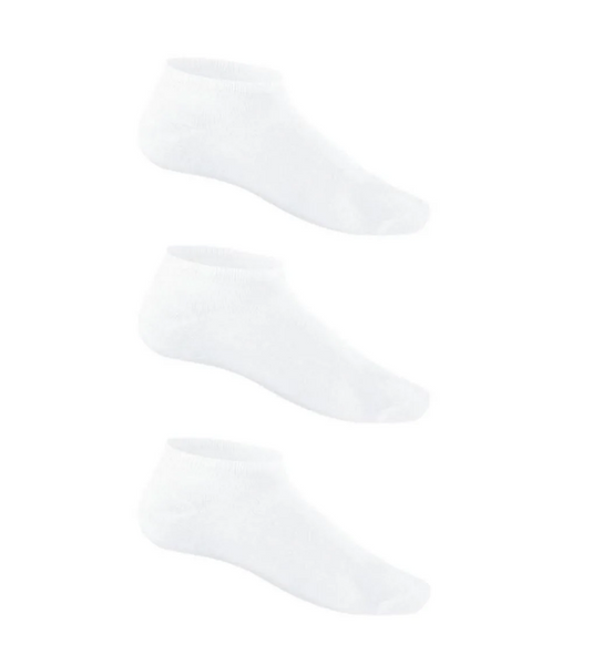 Three white socks on a white background