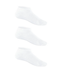 Three white socks on a white background