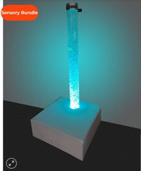 Sensory Bundle 180S – 1.8m Bubble Tube Column Water Feature with Sofa Podium and Wall Bracket