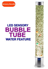 Sensory Bundle 150C -Bubble Tube 150cm tall with Interactive Wireless Switchbox, Fibre Optic and Sofa Podium, with Wall Bracket.