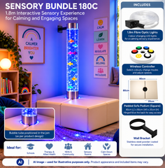 Bubble Tube Bundle with podium and fibre optic lights