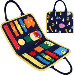 Sensory Practical Ability Busy Book opened and closed to become a hand bag.