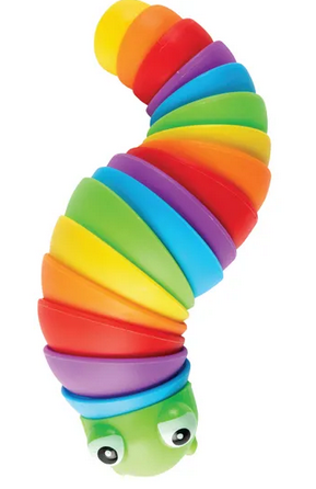 Rainbow coloured Sensory Sprouts Curly Caterpillar bending