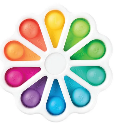 Rainbow coloured Pop It Wheel