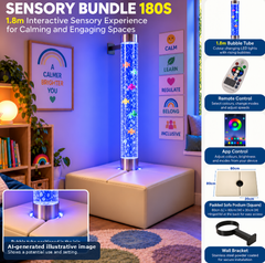 image of sensory bubble tube bundle with podium and all parts included