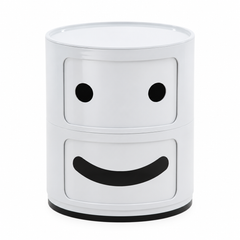 white smiling componibili 2 tier storage unit
