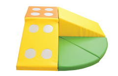 Side view of the SafeSpace Soft Foam Toddler Corner Set with Mirrors for baby crawling, climbing, balancing and gross motor development