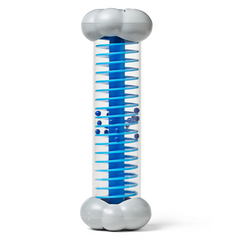 Close-up of a Sounds of Rain Sensory Tube demonstrating drizzle rain and storm sounds with internal spiraled track and beads