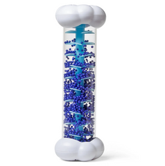 Close-up of a Sounds of Rain Sensory Tube demonstrating heavy rain and storm sounds with internal spiraled track and beads