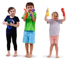 Three children holding Spike Rings 