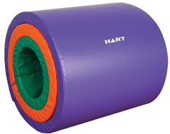 This is an image of 3 tunnels - stack - A tubes. colours are large purple on the outside, orange in the middle and green in the centre.