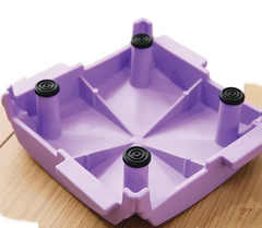 Base view of a corner piece in the Tactile Balance Stones & Beams 20 piece sensory balance set 