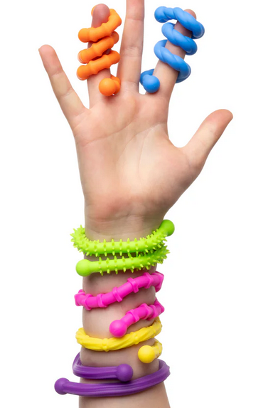 Textured Twistable Strings wrapped around fingers and wrist on an arm