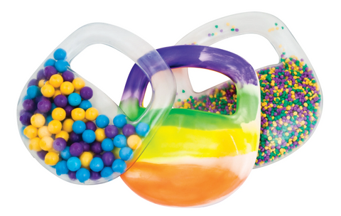 Throw ‘n’ Grab Sensory Balls Set of 3 with tactile beads, concealed bells and integrated handles for sensory and gross motor activities