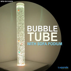 image of bubble tube in podium with fish inside