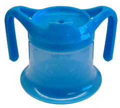 Blue anti-spill luminous tumbler with handles on both sides