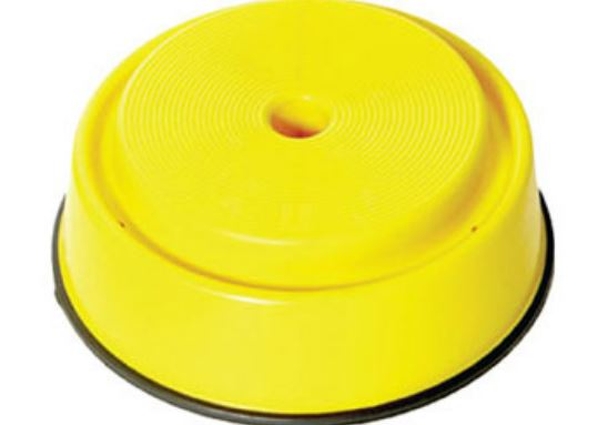 This is an image of the Build N' Balance Disc. It is yellow with a black rim.