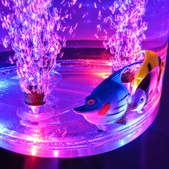 Close-up of a fish in a bubble tube.