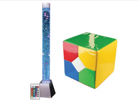 Bubble Tube with Floating Fish - With Extra Large Remote Tube