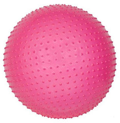 Pink 65cm Spike Swiss Ball showing its soft tactile raised-spike textured surface.