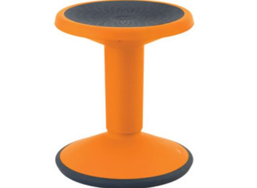 This is an image of a Orange Height Adjustable Wriggle Flexi Stool