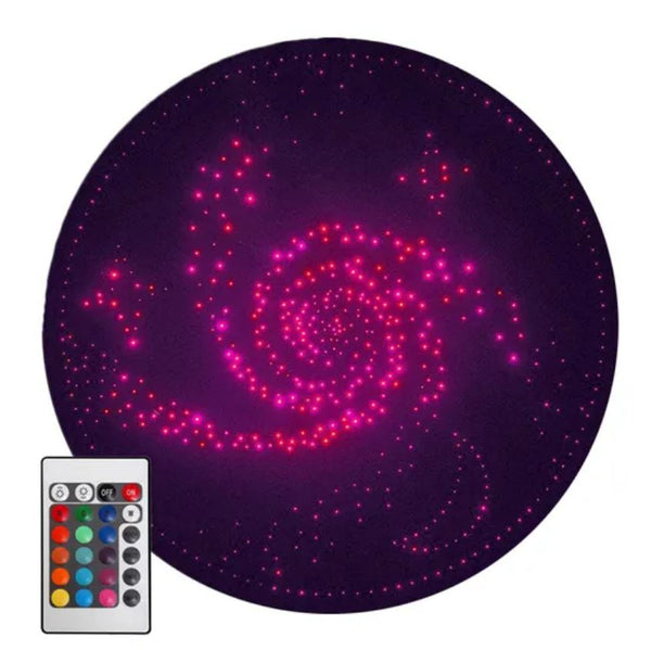 This is an image of a fibre optic Ceiling Display 1.2m+ Adaptor with remote control. Light colour is bright pink.