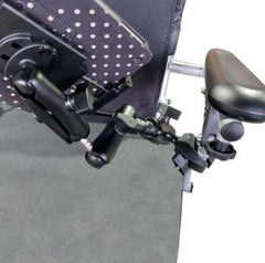 This is an image of an iPad holder for a wheelchair.