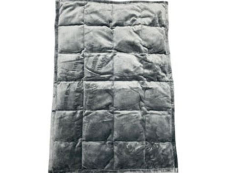 This is an image of a grey quilted Weighted Lap Pad - Great for School and Home.