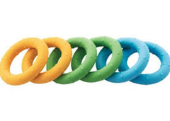 This is an image of  the Weplay Squeezers - Tactile set of 6 rings . Great for Hand Therapy. 