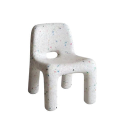 Kids plastic confetti chair in white with coloured specks