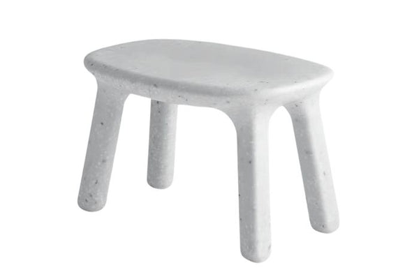 Kids plastic confetti table in white with coloured specks