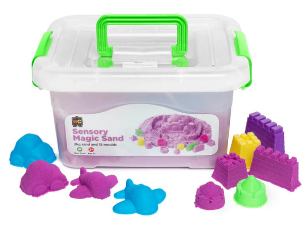 Sensory Magic Sand reusable PURPLE modelling sand with moulds for fine motor development and creative play.