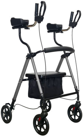 Rollators & Walkers - Dual Height Adjustable Rollator With Gutter Arms - New Arrival!