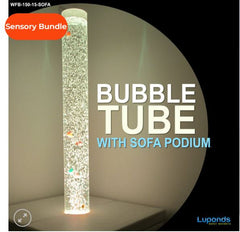 Sensory Bundle 180S – 1.8m Bubble Tube Column Water Feature with Sofa Podium and Wall Bracket