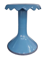 This is an image of the Wriggle Flexi Stool. It is a Ocean Blue colour. It has a black rubber ring on the base.