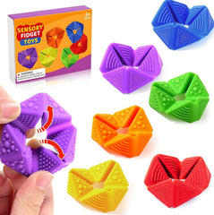 Textured Flip Cube Fidget Tool Set in assorted colours