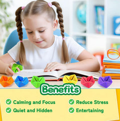 Child using Textured Flip Cube Fidget Tool Set for focused hands-on activity